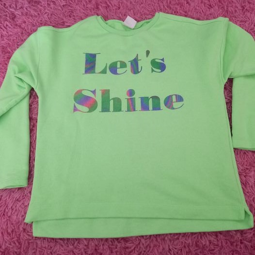 lets shine green sweatshirt girls age 11-12 vgc lets shine green sweatshirt girls age 11-12 vgc