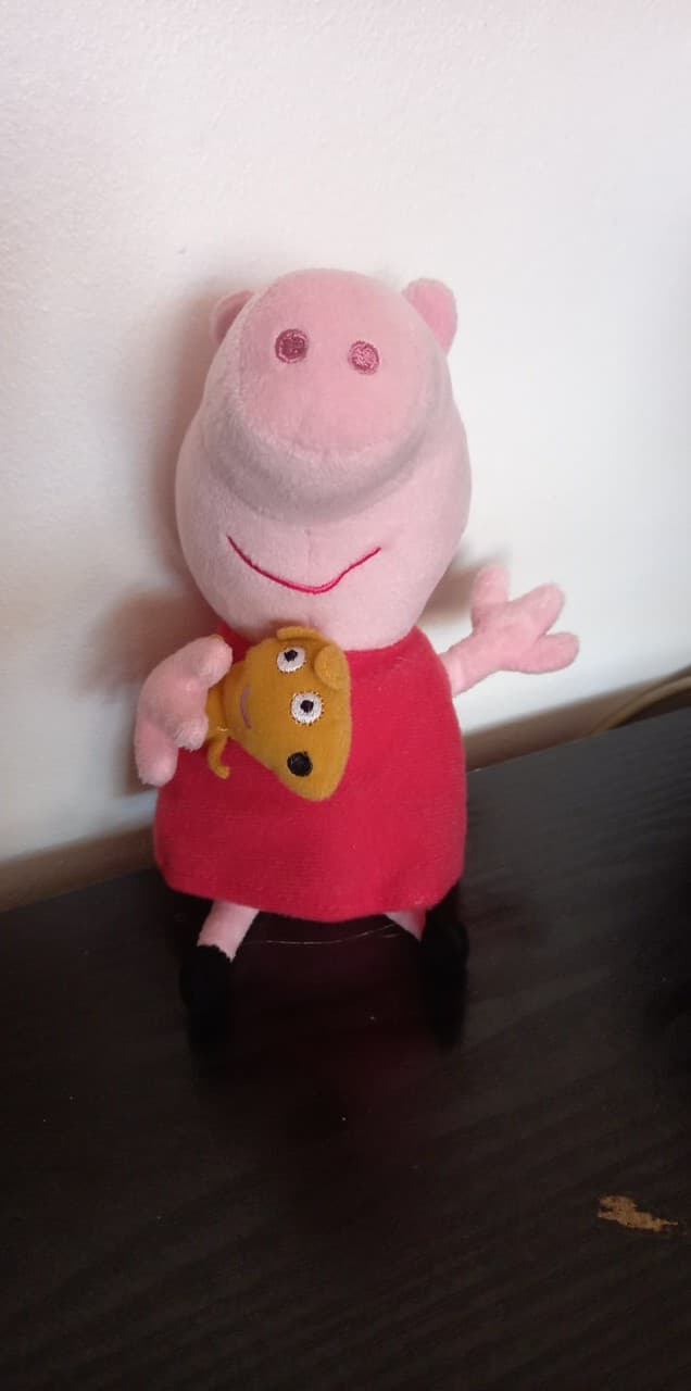 Peppa Pig Plush with Teddy in red dress beanie Peppa Pig Plush with Teddy in red dress beanie