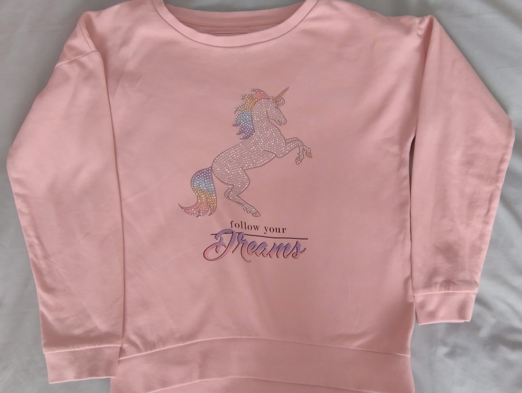 Girls pink unicorn sweatshirt age 11 by Tu